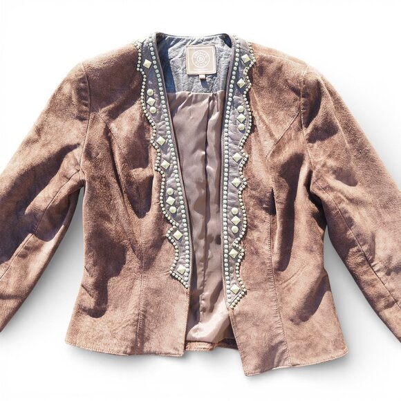 Double D Ranch Women’s S Suede Jacket Matching Studded Belt Western Chic - Picture 5 of 13
